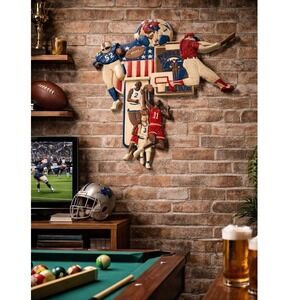 Vintage Homco‎ 7628 3D Sports Wall Art Football Baseball Basketball Plaque